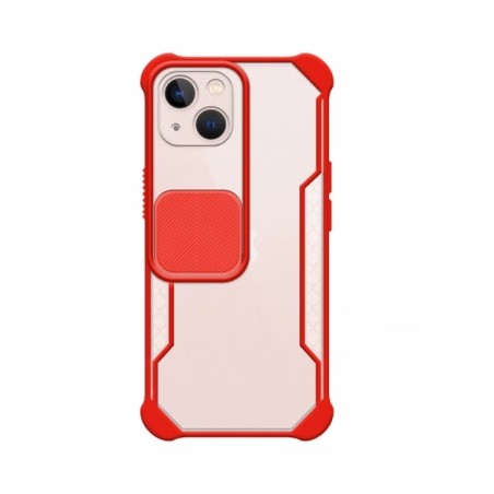 Carcasa Trans Mate Roja con Tapa Cámara Deslizante iPhone 13 Mini