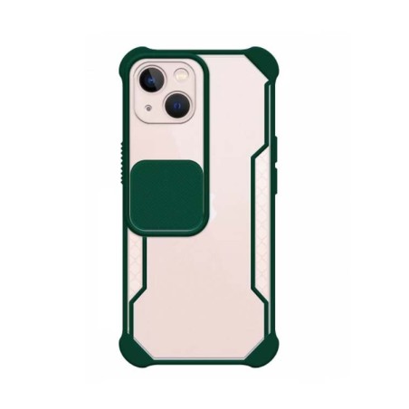 Carcasa Trans Mate Verde Oscuro con Tapa Cámara Deslizante iPhone 13 Mini