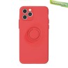 Funda Gel Tacto Silicona Roja + Anillo Magnético Xiaomi Redmi 9C