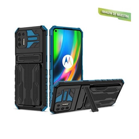 Carcasa Reforzada Azul + Soporte +  Tarjetero Samsung Galaxy A52 / A52S 5G
