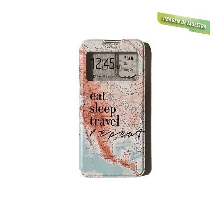 Funda Libro Eat Sleep Travel Xiaomi Mi Note10 Lite