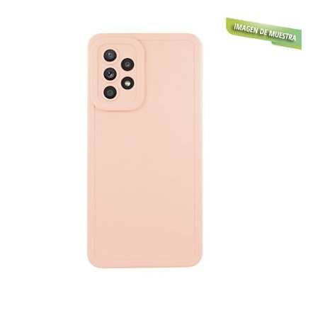 Funda Gel Tacto Silicona Rosa con Cámara 4D Samsung Galaxy A52 / A52S