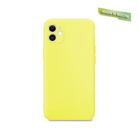 Funda Gel Tacto Silicona Amarilla con Cámara 3D iPhone 11