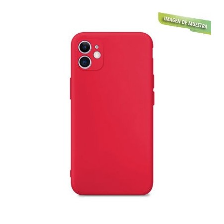 Funda Gel Tacto Silicona Roja con Cámara 3D iPhone 11