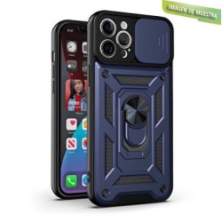 Carcasa Reforzada Azul + Anillo Magnético + Tapa Cámara iPhone 13 Pro Max
