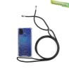 Funda Gel Reforzada Transparente + Colgante Negro Samsung Galaxy A13 4G