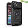 Carcasa Reforzada Negra + Anillo Magnético + Tapa Cámara iPhone 11 Pro Max