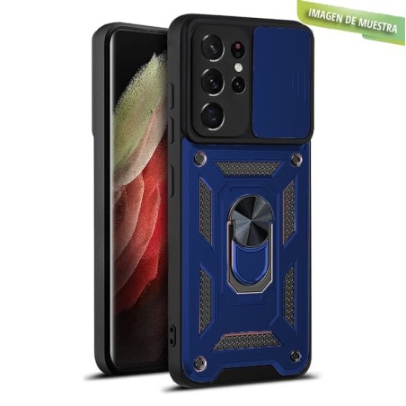Carcasa Reforzada Azul + Anillo Magnético + Tapa Cámara Xiaomi Redmi Note11 Pro Plus