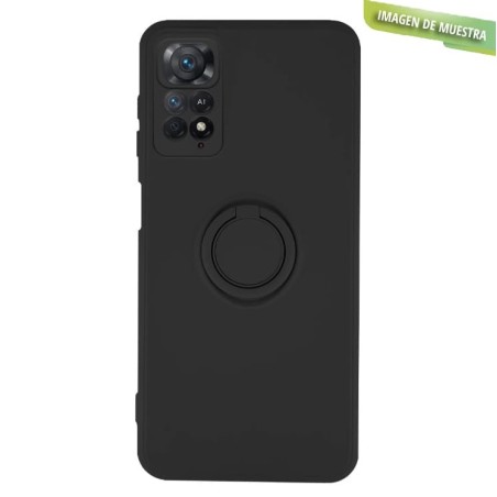 Funda Gel Tacto Silicona Negra  + Anillo Magnético Xiaomi Redmi Note11 4G / Note11 S