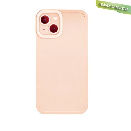 Funda Gel Tacto Silicona Rosa con Cámara 4D Samsung iPhone 13