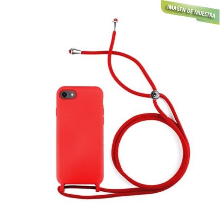 Funda Gel Tacto Silicona + Colgante Rojo Cámara 2D iPhone 7 / iPhone 8 / iPhone SE 2020