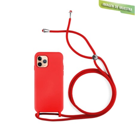 Funda Gel Tacto Silicona + Colgante Rojo iPhone 11 Pro