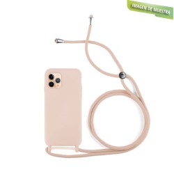 Funda Gel Tacto Silicona + Colgante Rosa iPhone 11 Pro