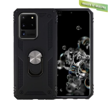 Carcasa Reforzada Negra + Anillo Magnético Samsung Galaxy S20 Ultra