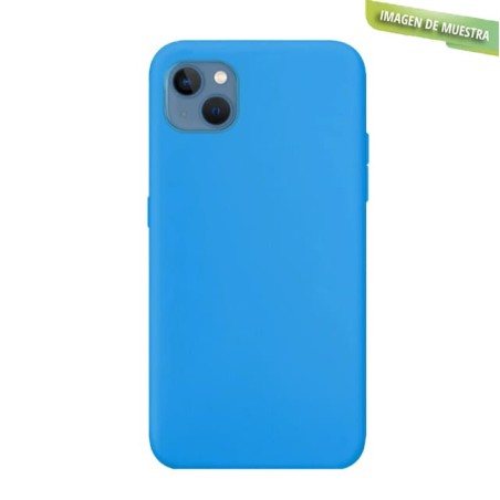 Funda Gel Tacto Silicona Azul iPhone 14