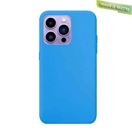 Funda Gel Tacto Silicona Azul iPhone 14 Pro Max