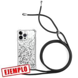 Funda Gel Reforzada Purpu + Colgante Negro iPhone 14 Pro