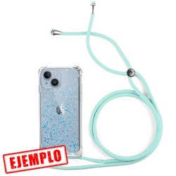 Funda Gel Reforzada Purpu + Colgante Azul Turquesa iPhone 14 Plus