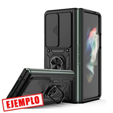 Carcasa Reforzada Negra + Anillo Magnético + Tapa Cámara Samsung Galaxy Z Fold 4