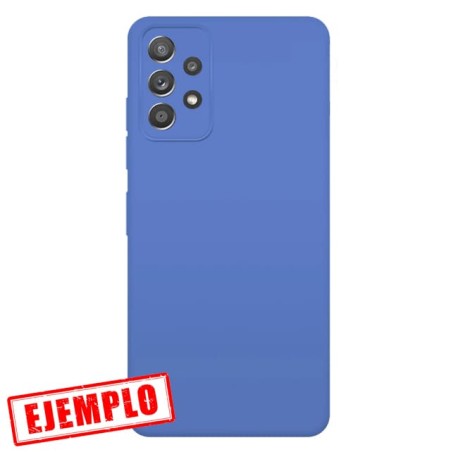 Funda Gel Tacto Silicona Azul Cámara 3D Samsung Galaxy A52 / A52S 5G