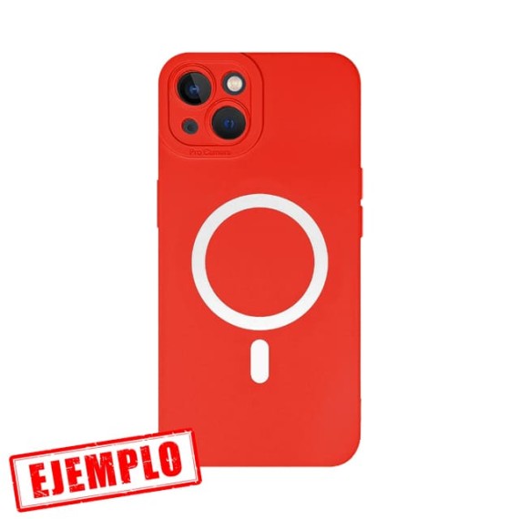 Funda Gel Tacto Silicona Roja Magsafe iPhone 13 Pro