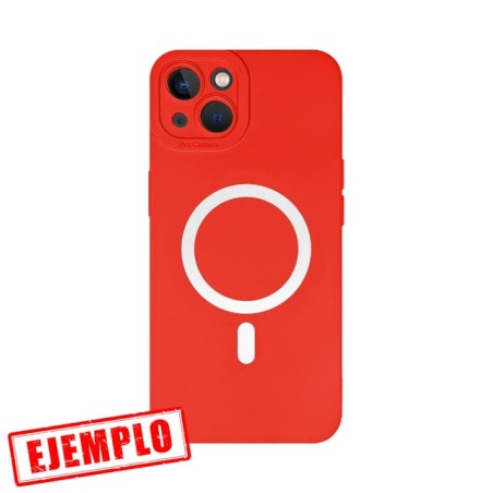 Funda Gel Tacto Silicona Roja Magsafe iPhone 13 Pro