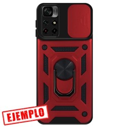 Carcasa Reforzada Roja + Anillo Magnético + Tapa Cámara Xiaomi Redmi Note11 5G / Poco M4 Pro 5G