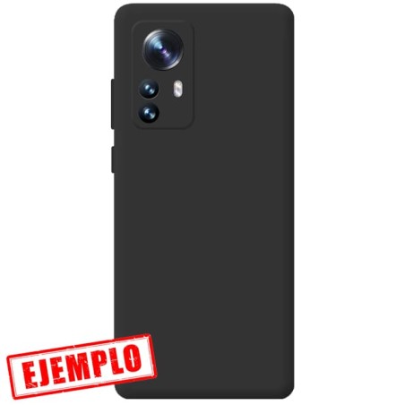 Funda Gel Tacto Silicona Negra Cámara 3D Xiaomi 12T / 12T Pro