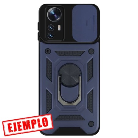 Carcasa Reforzada Azul + Anillo Magnético + Tapa Cámara Xiaomi 12T / 12T Pro