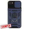 Carcasa Reforzada Azul + Anillo Magnético + Tapa Cámara iPhone 7 / iPhone 8 / iPhone SE 2020