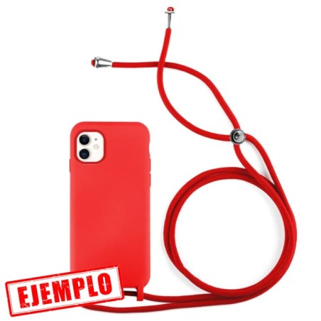 Funda Gel Tacto Silicona + Colgante Rojo iPhone 11