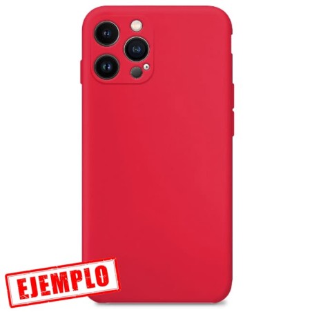 Funda Gel Tacto Silicona Roja con Cámara 3D iPhone 13 Pro