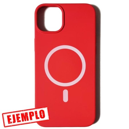 Funda Gel Tacto Silicona Roja Magsafe iPhone 14