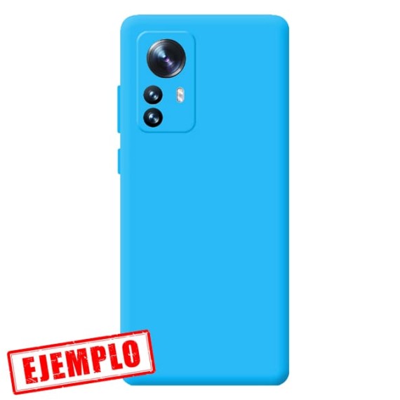 Funda Gel Tacto Silicona Azul Cámara 3D Xiaomi 12 Lite