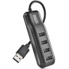 HUB USB 2.0 4 Puertos Compacto de Alta Velocidad + Cargador 5V 2A