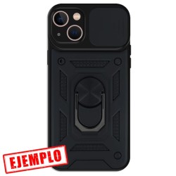 Carcasa Reforzada Negra + Anillo Magnético + Tapa Cámara iPhone 14 Plus