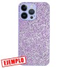 Funda Gel Reforzada Glitter + Colgante Negra iPhone 12 Pro Max