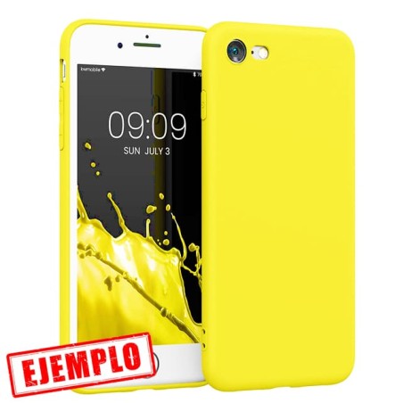 Funda Gel Tacto Silicona Amarilla Cámara 3D iPhone 7 / iPhone 8 / iPhone SE 2020