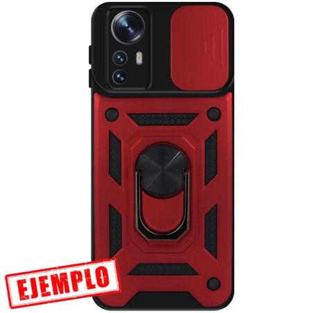 Carcasa Reforzada Roja + Anillo Magnético + Tapa Cámara Xiaomi 12 / 12X