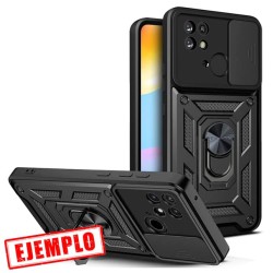 Carcasa Refrzada Negra + Anillo Magnético + Tapa Cámara Xiaomi Redmi 10C