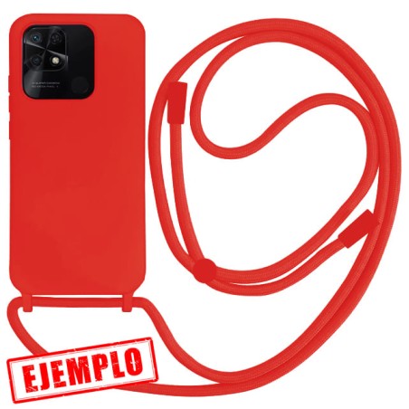 Funda Gel Tacto Silicona + Colgante Roja Cámara 3D Xiaomi Redmi 10C
