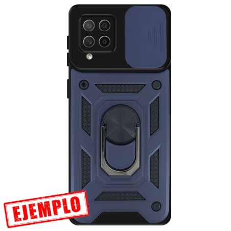 Carcasa Reforzada Azul + Anillo Magnético + Tapa Cámara Samsung Galaxy M53 5G