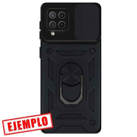 Carcasa Reforzada Negra + Anillo Magnético + Tapa Cámara Samsung Galaxy M53 5G