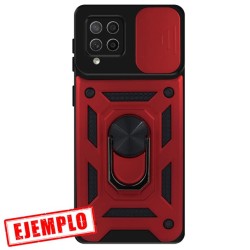 Carcasa Reforzada Roja + Anillo Magnético + Tapa Cámara Samsung Galaxy M53 5G