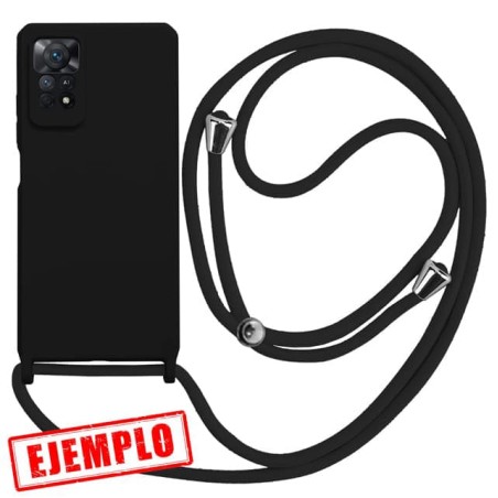 Funda Gel Tacto Silicona + Colgante Negra Cámara 3D Xiaomi Redmi 10