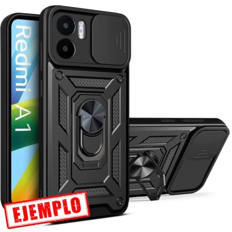 Carcasa Reforzada Negra + Anillo Magnético + Tapa Cámara Xiaomi Redmi A1