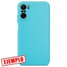 Funda Gel Tacto Silicona Azul Turquesa Cámara 3D Xiaomi Mi 11i / Redmi K40 / Poco F3