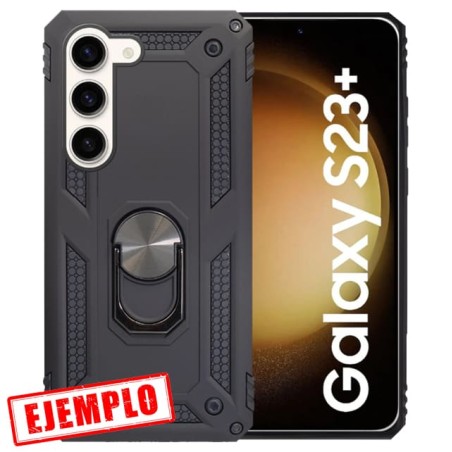 Carcasa Reforzada Negra + Anillo Magnético Samsung Galaxy S23 Plus