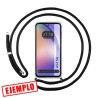 Funda Gel Reforzada Transparente + Colgante Negro Samsung Galaxy A54 5G