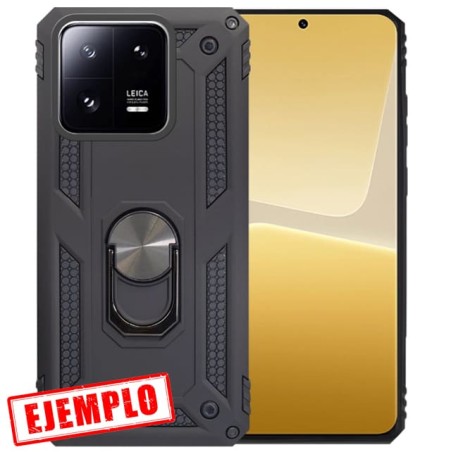 Carcasa Reforzada Negra + Anillo Magnético Xiaomi 13 Pro